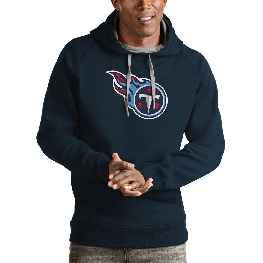 Tennessee Titans Antigua Victory Pullover Hoodie - Navy