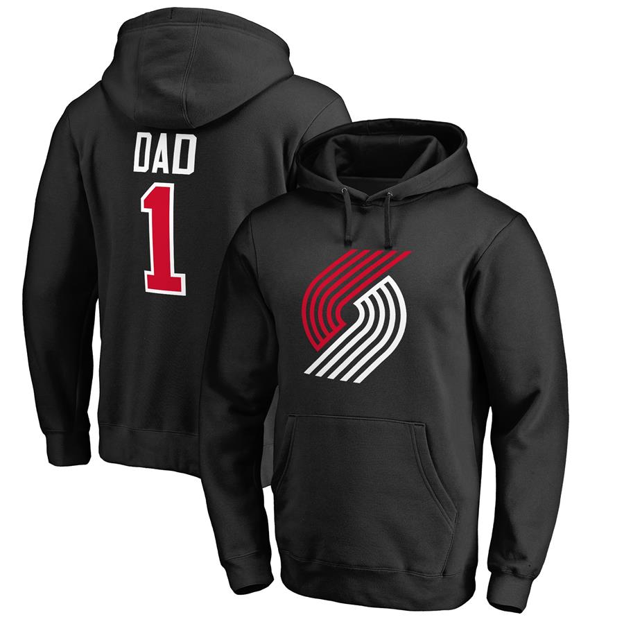 Portland Trail Blazers #1 Dad Pullover Hoodie - Black