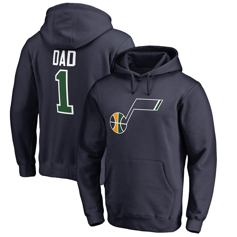 Utah Jazz #1 Dad Pullover Hoodie - Navy