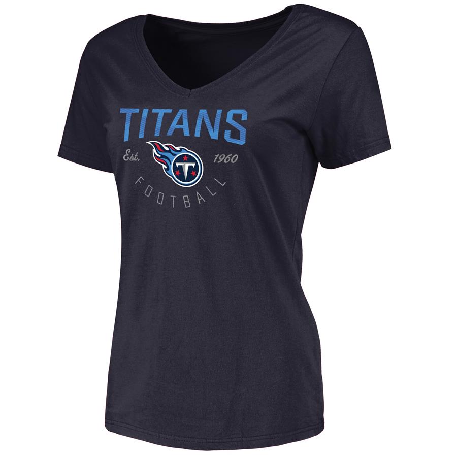 Tennessee Titans NFL Pro Line Women's Live For It V-Neck T-Shirt - Navy
