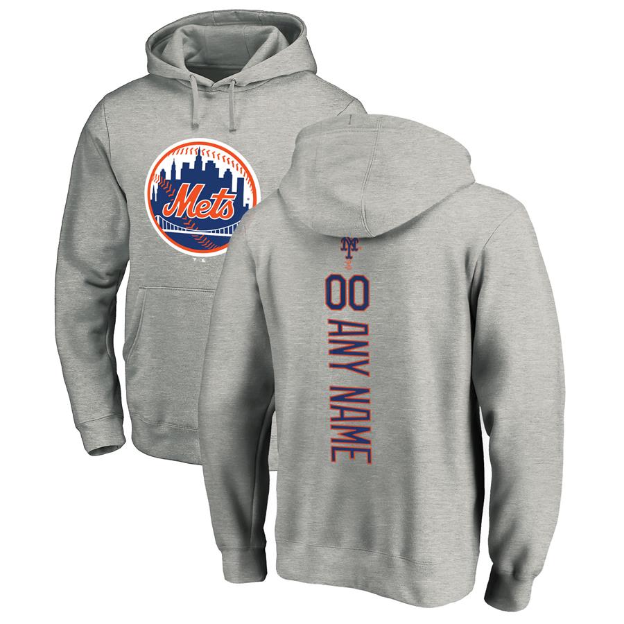 New York Mets Fanatics Branded Personalized Playmaker Pullover Hoodie - Ash