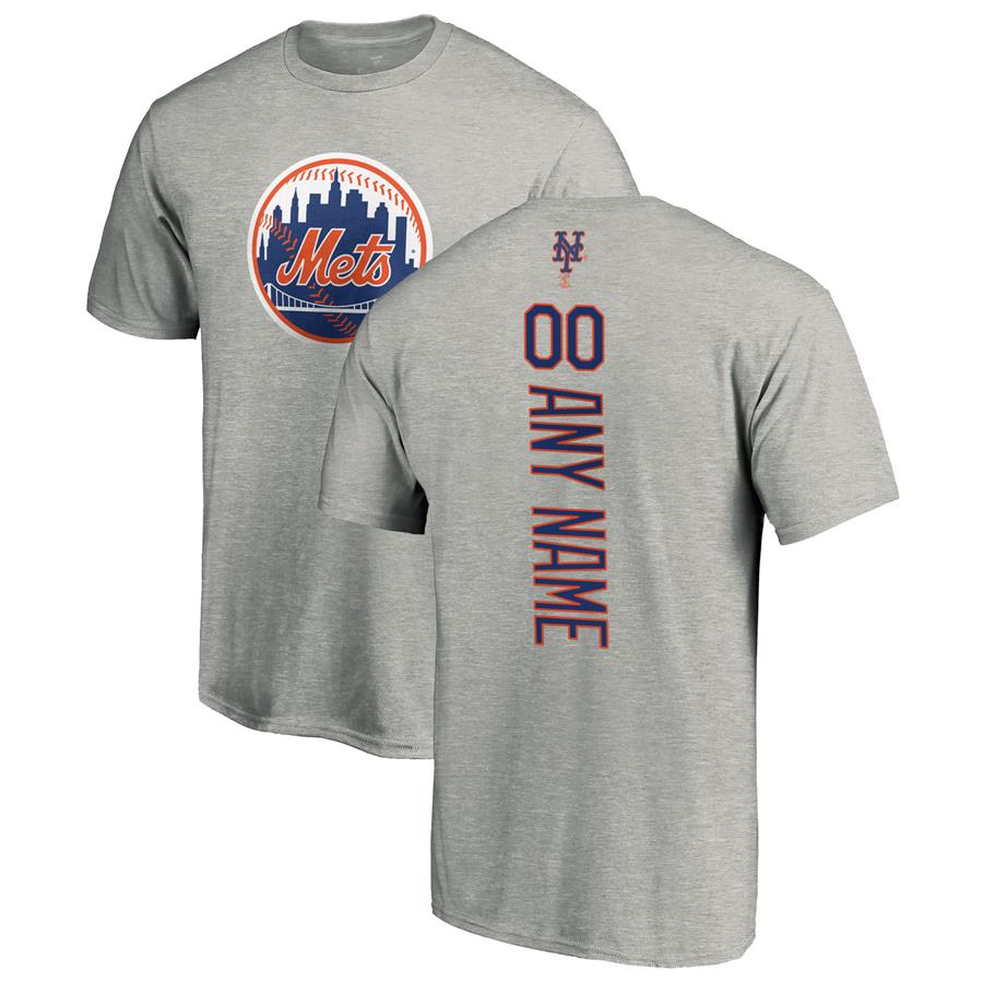 New York Mets Fanatics Branded Personalized Playmaker T-Shirt - Ash