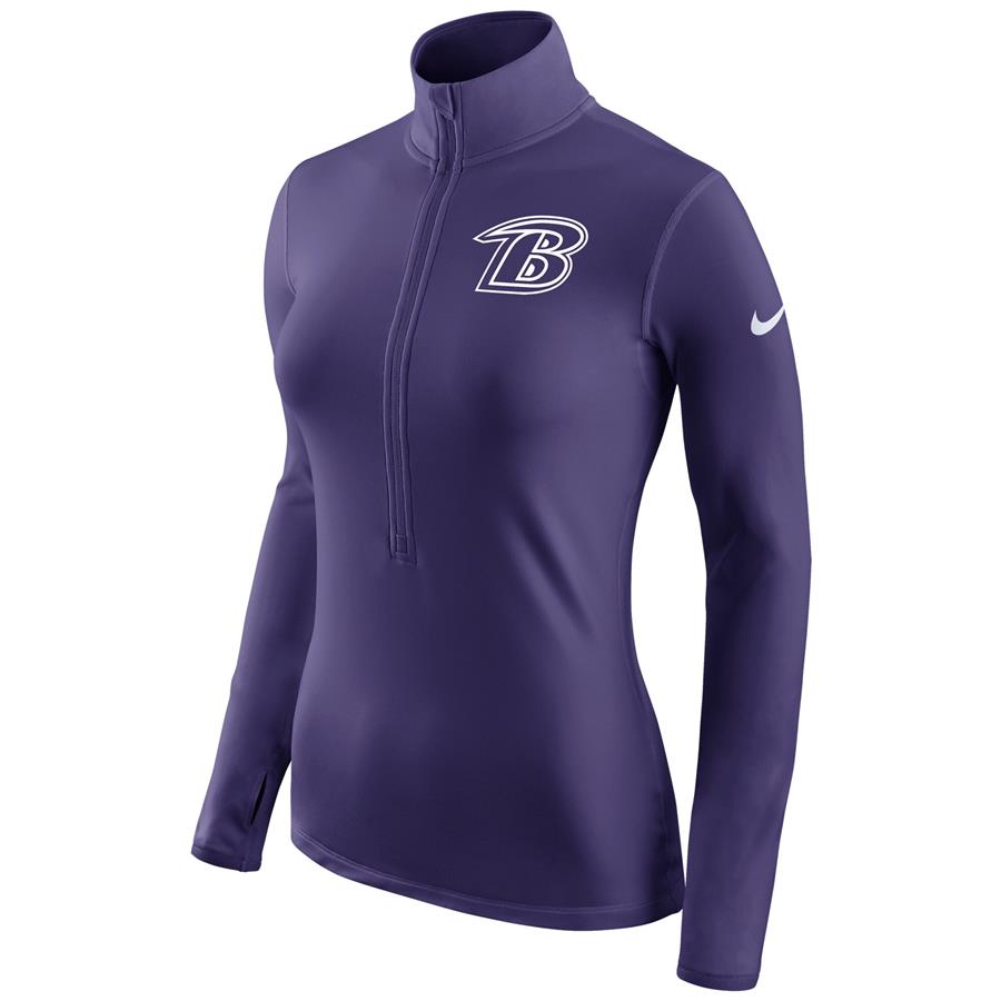 Baltimore Ravens Nike Women's Champ Drive Pro Hyperwarm Half-Zip Jacket - Purple