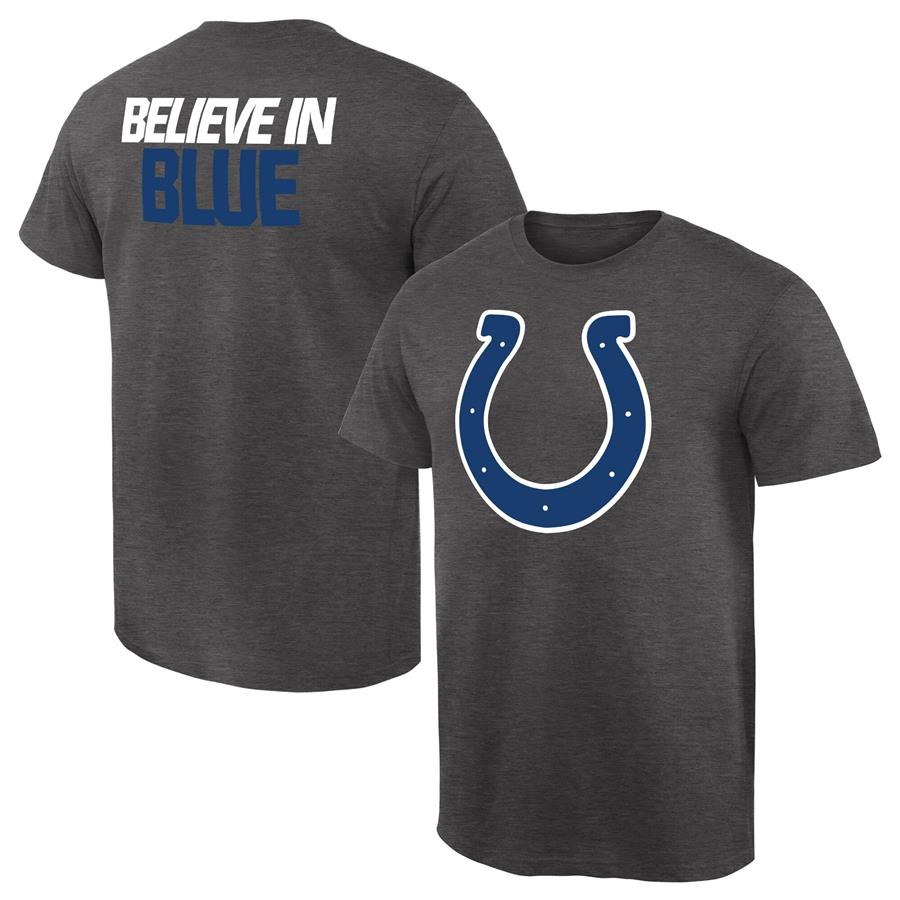 Indianapolis Colts NFL Pro Line by Fanatics Branded Rally Logo T-Shirt - Heathered Gray