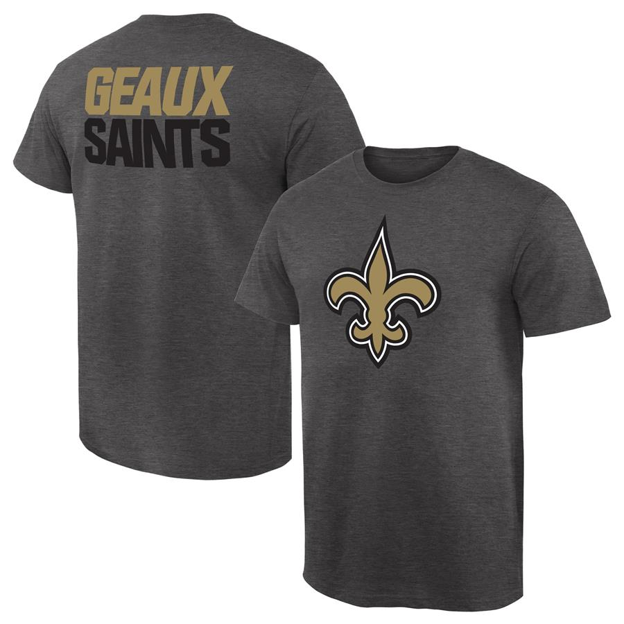 New Orleans Saints NFL Pro Line by Fanatics Branded Rally Logo T-Shirt - Heathered Gray