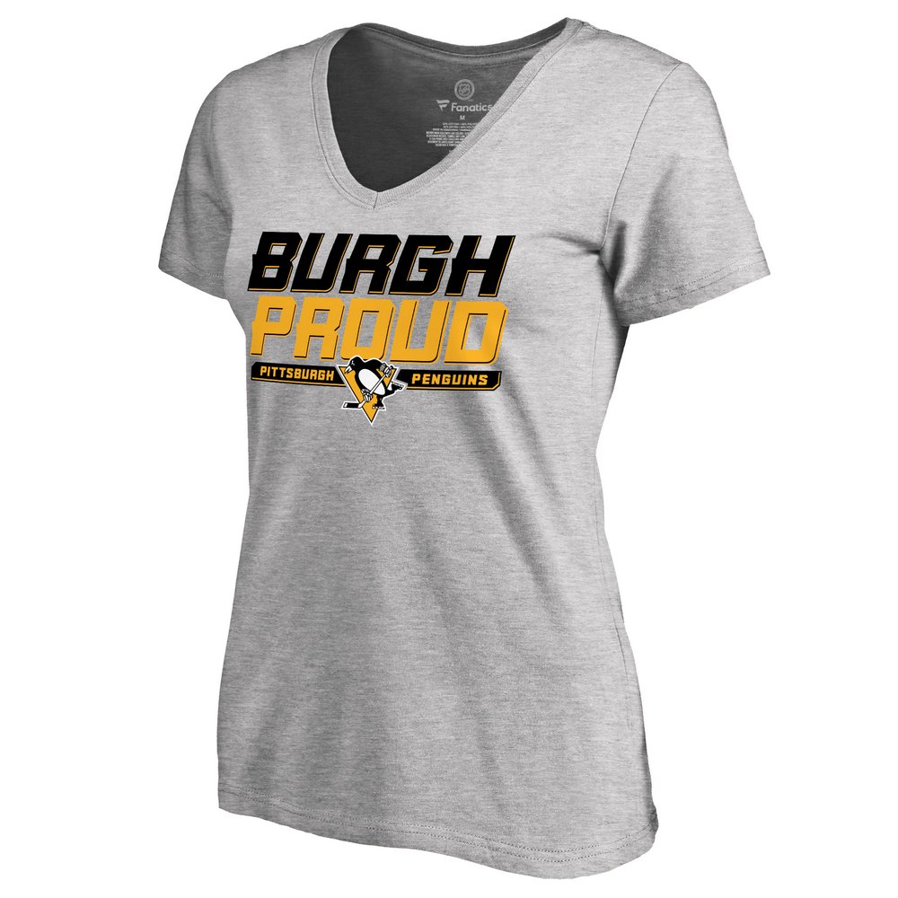 Pittsburgh Penguins Women's Hometown Collection Burgh Proud T-Shirt - Ash