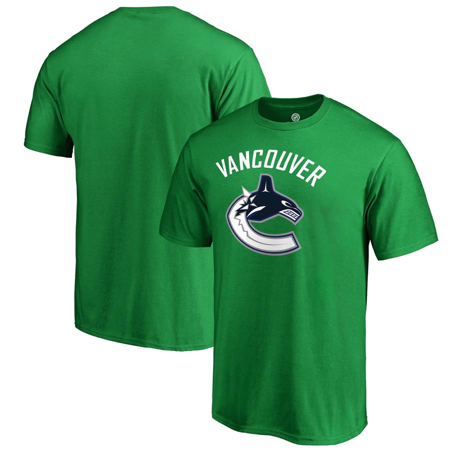 Vancouver Canucks Team Primary Logo T-Shirt - Kelly Green