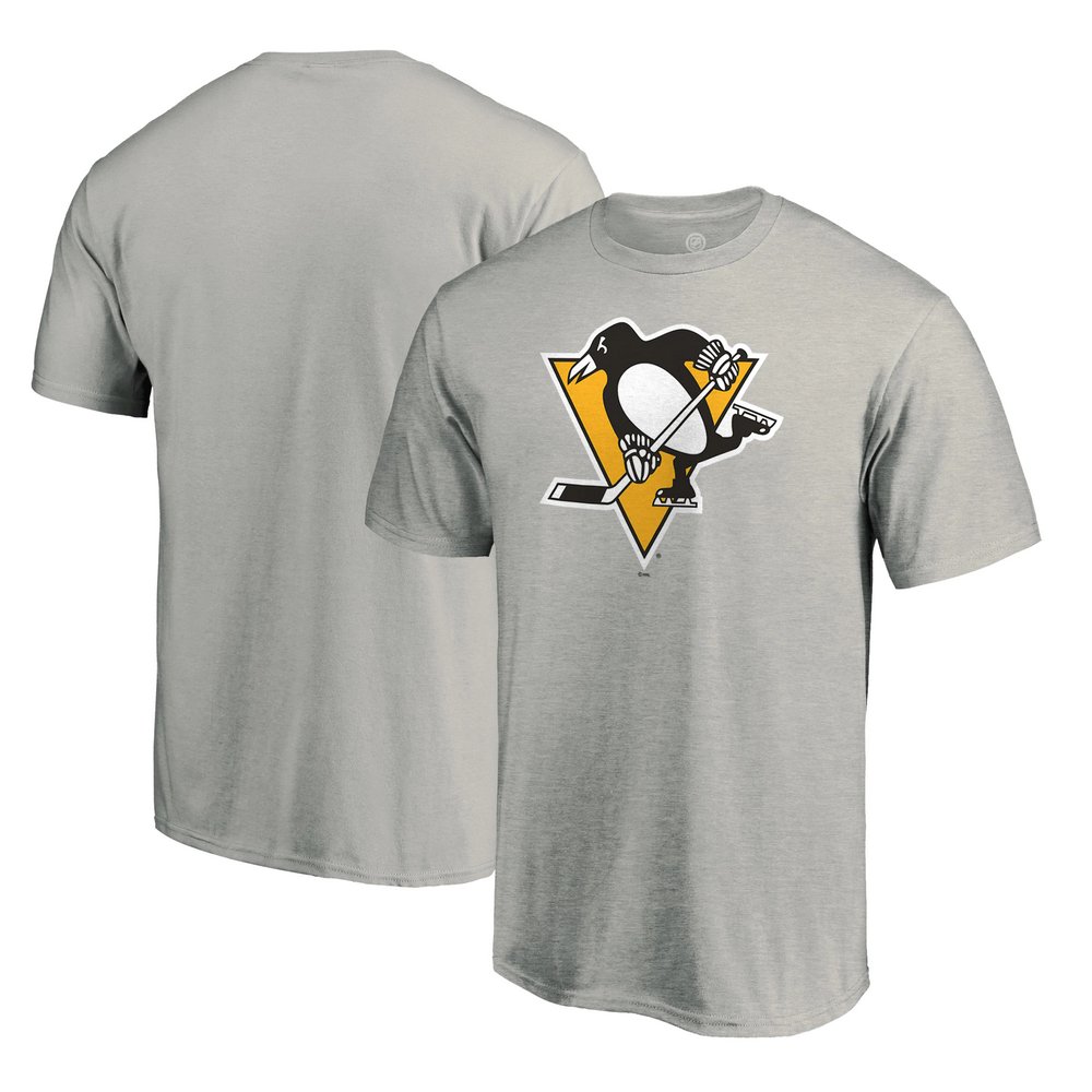 Pittsburgh Penguins Team Primary Logo 2 T-Shirt - Ash