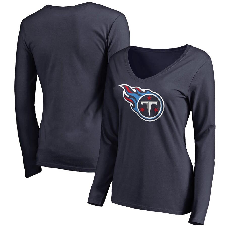 Tennessee Titans NFL Pro Line Women's Primary Team Logo Long Sleeve T-Shirt - Navy