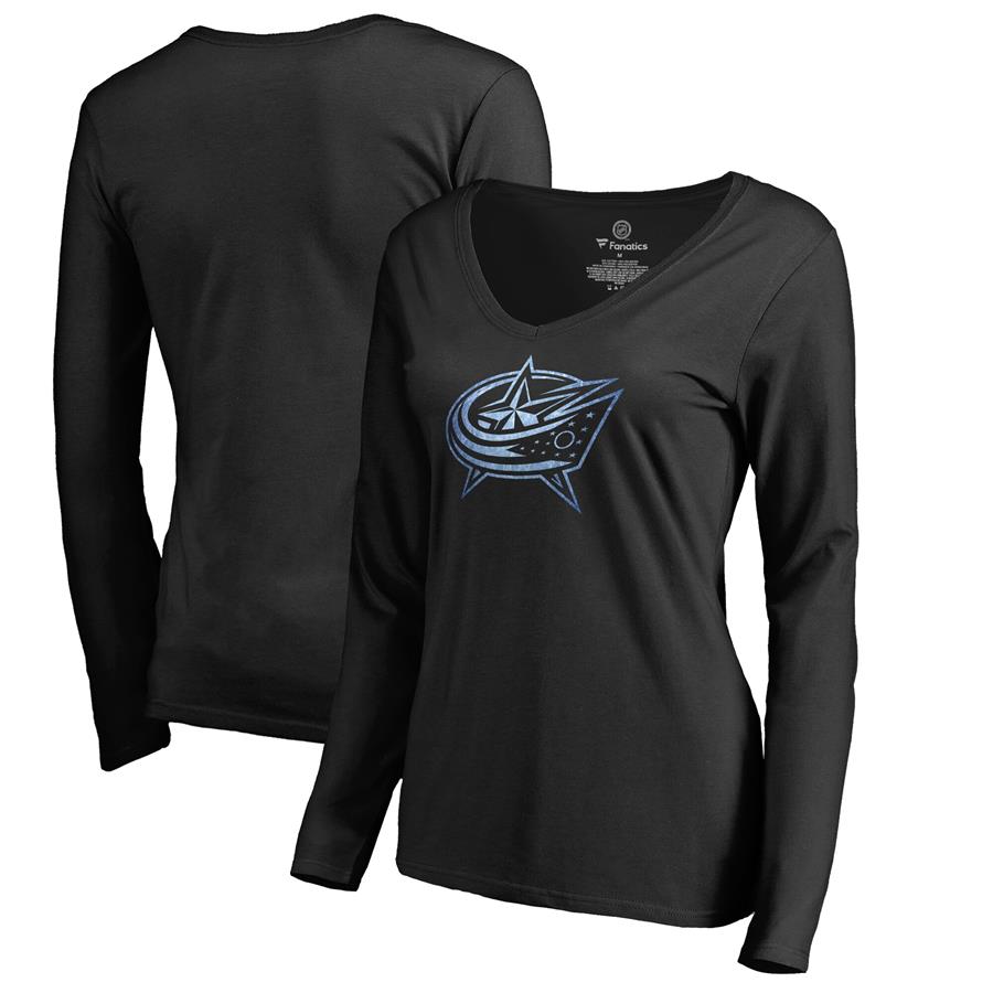Columbus Blue Jackets Women's Pond Hockey Long Sleeve T-Shirt - Black