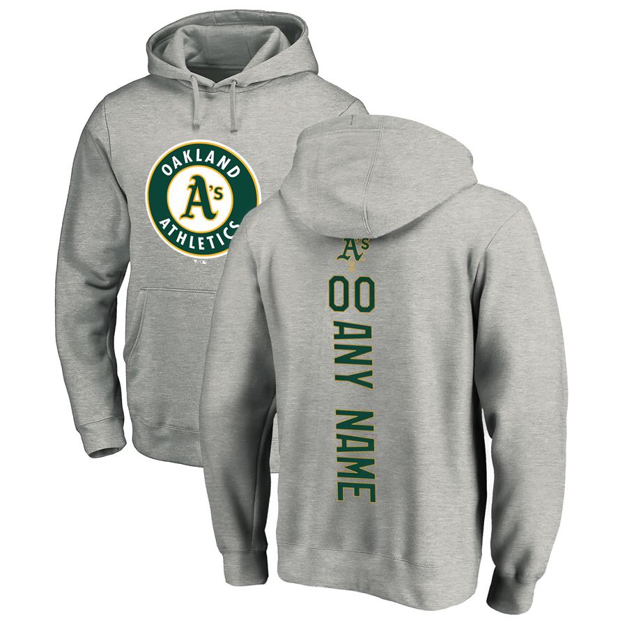 Oakland Athletics Fanatics Branded Personalized Playmaker Pullover Hoodie - Ash