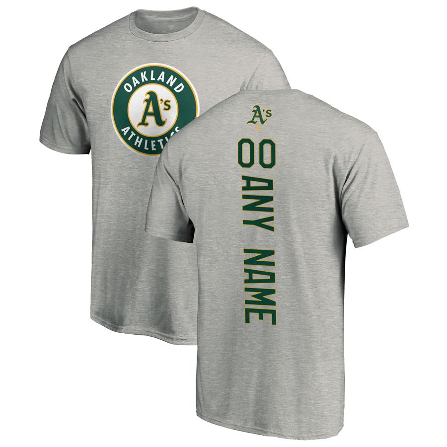 Oakland Athletics Fanatics Branded Personalized Playmaker T-Shirt - Ash
