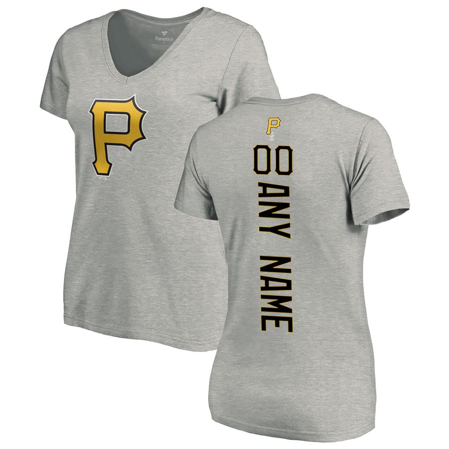 Pittsburgh Pirates Fanatics Branded Women's Personalized Playmaker T-Shirt - Ash