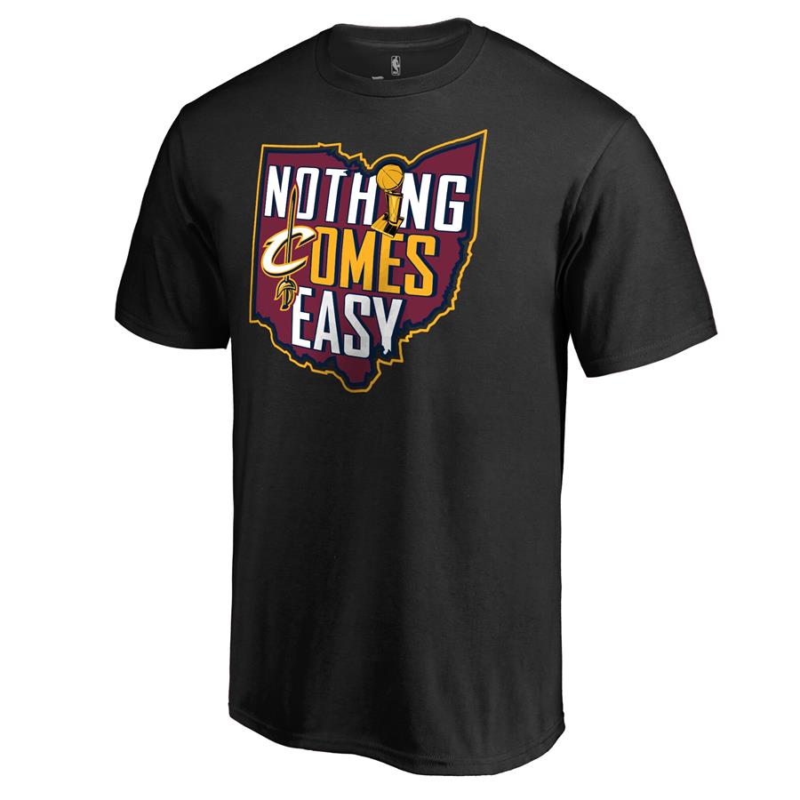 Cleveland Cavaliers 2016 NBA Finals Champions Nothing Comes Easy T-Shirt - Black