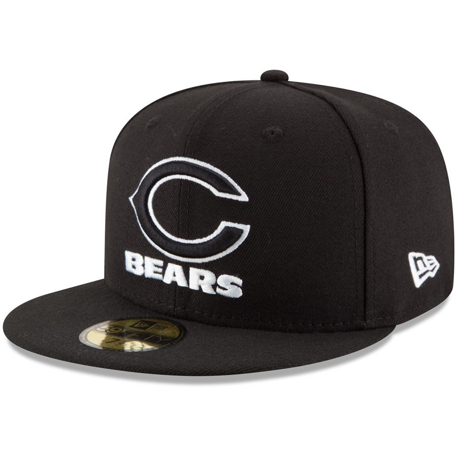 Chicago Bears New Era B-Dub 59FIFTY Fitted Hat - Black