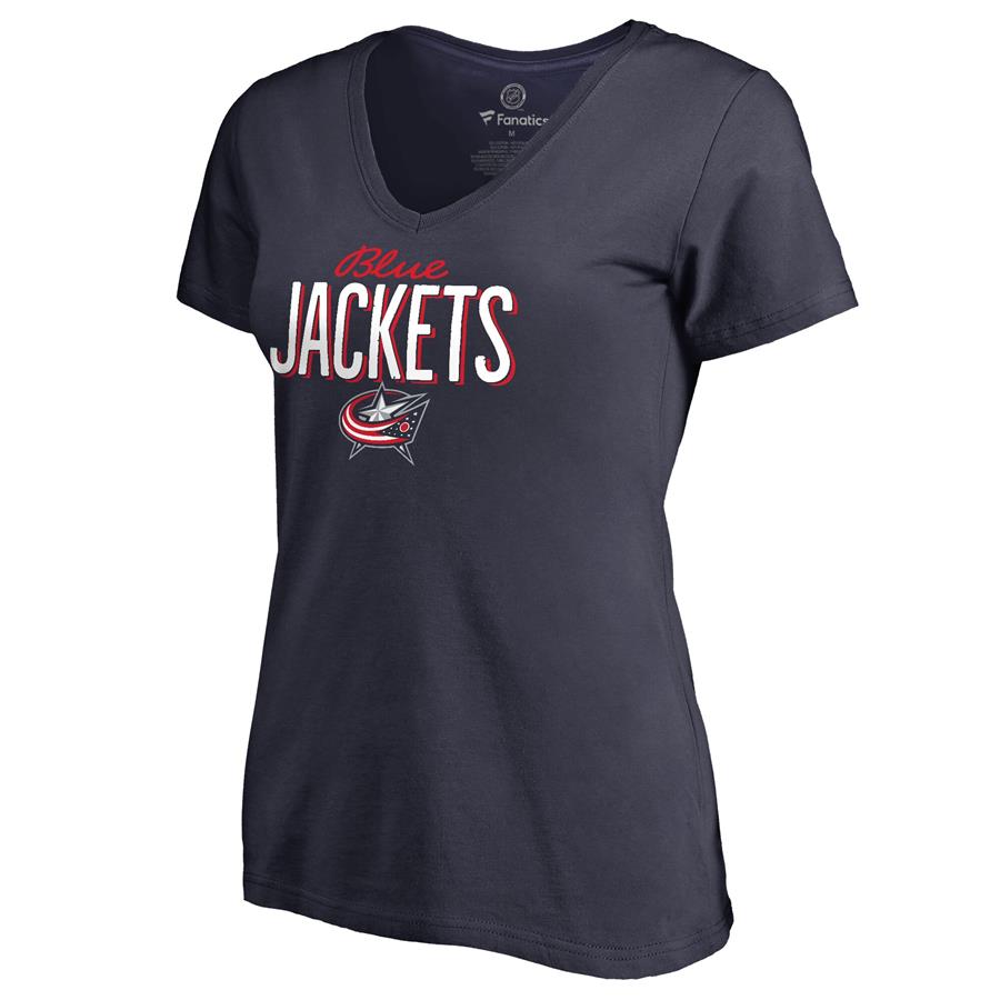 Columbus Blue Jackets Women's Nostalgia T-Shirt - Navy