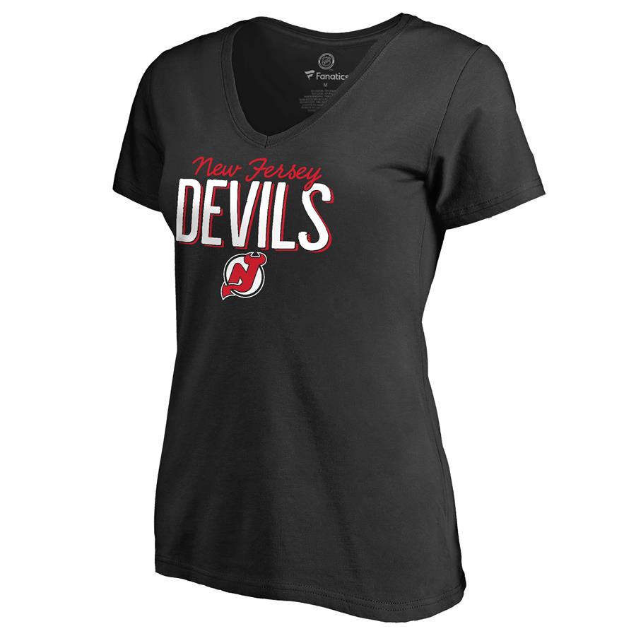 Женская футболка New Jersey Devils Nostalgia (чёрный)