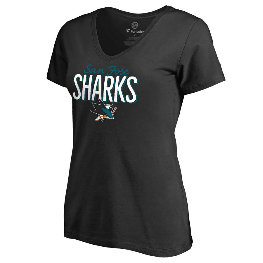 Женская футболка San Jose Sharks Nostalgia (чёрный)
