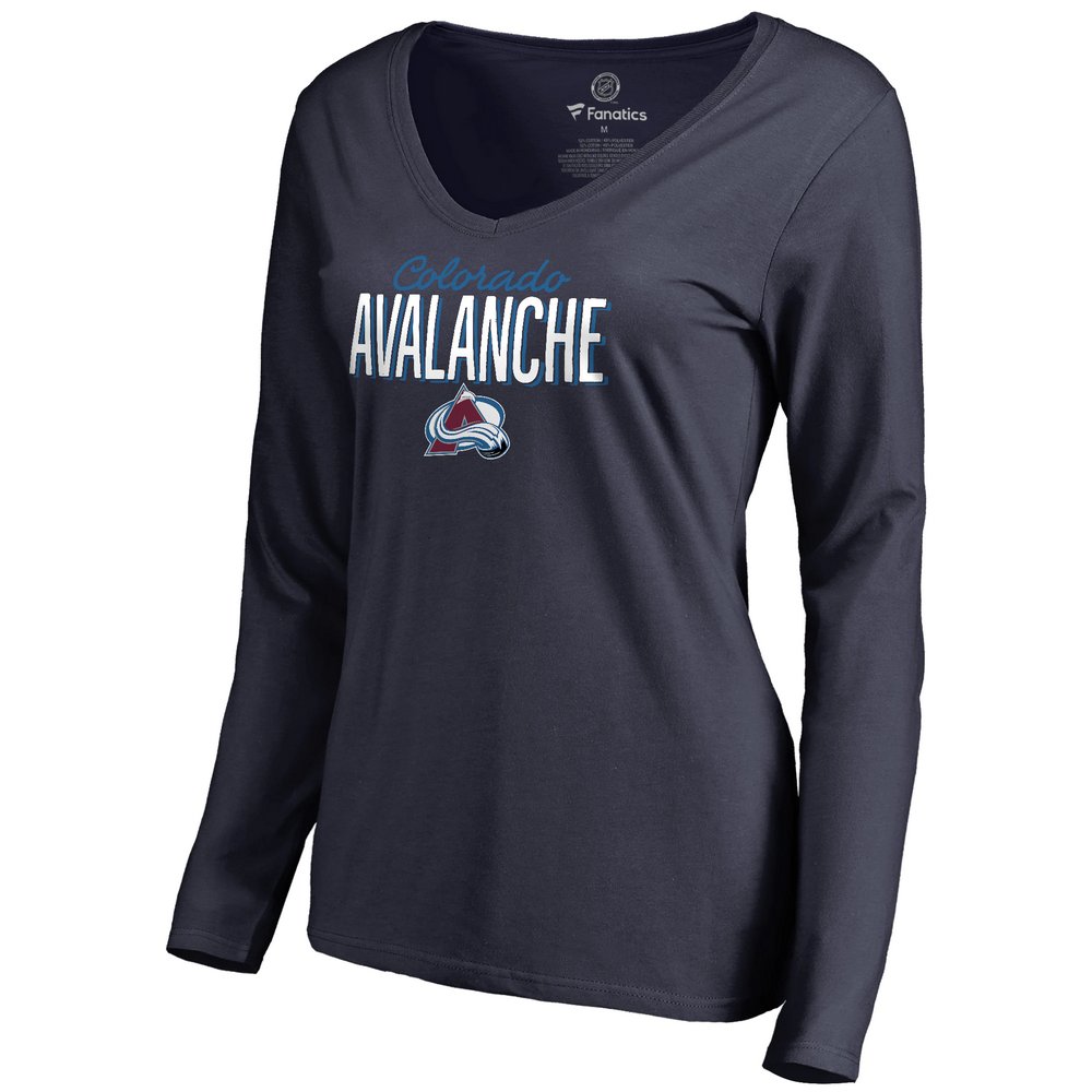 Colorado Avalanche Women's Nostalgia Long Sleeve T-Shirt - Navy