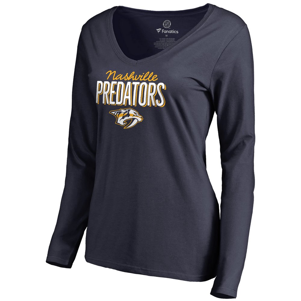 Женский лонгслив Nashville Predators Nostalgia (тёмно-синий)