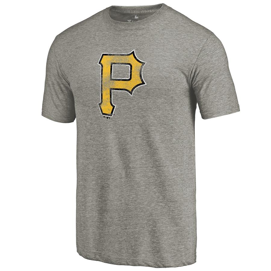 Pittsburgh Pirates Distressed Team Tri-Blend T-Shirt - Ash
