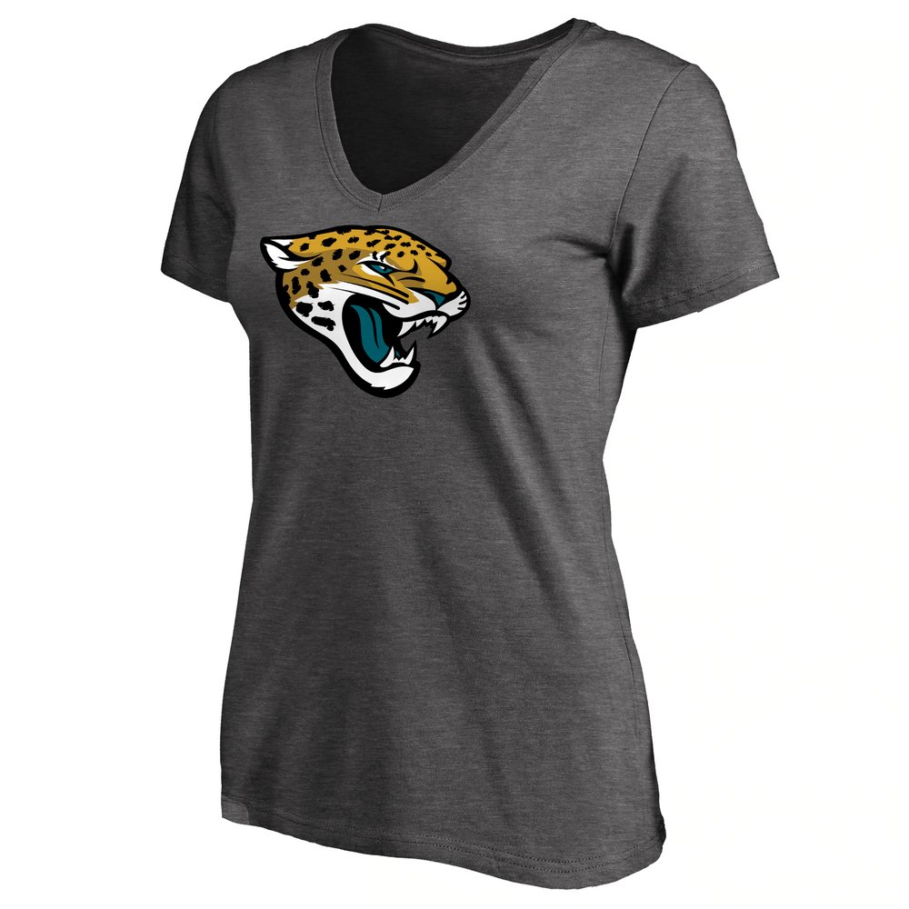 Jacksonville Jaguars Women's NFL Pro Line Team Logo T-Shirt - Heathered Gray