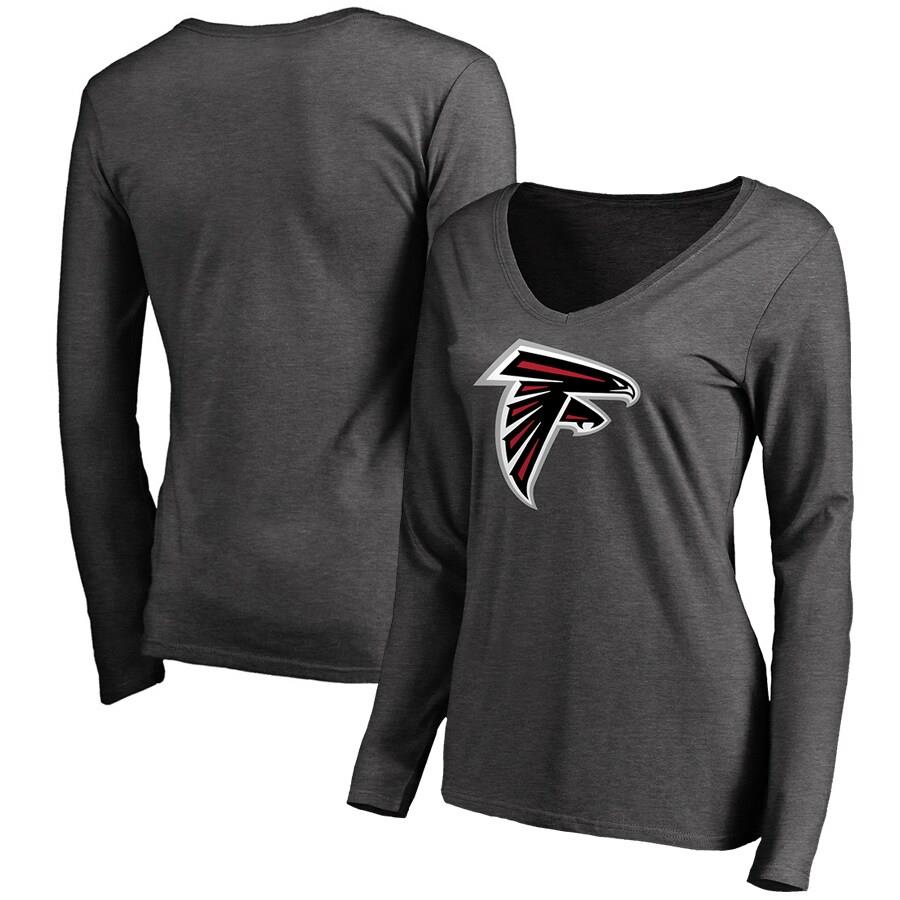 Atlanta Falcons Women's NFL Pro Line Team Logo Long Sleeve T-Shirt - Heathered Gray