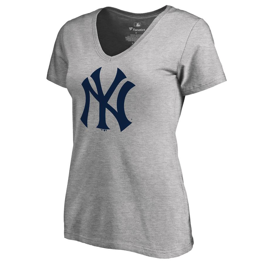 Женская футболка New York Yankees Secondary Color Primary Logo (светло-серый)