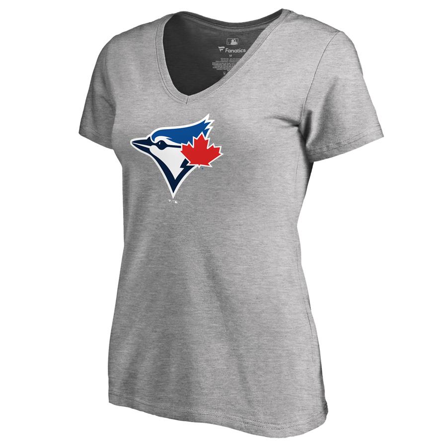 Toronto Blue Jays Women's Secondary Color Primary Logo T-Shirt - Ash