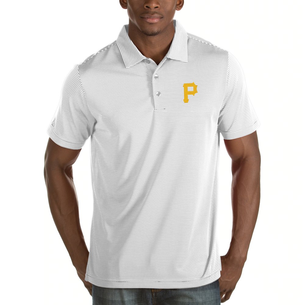 Pittsburgh Pirates Antigua Quest Desert Dry Polo - White