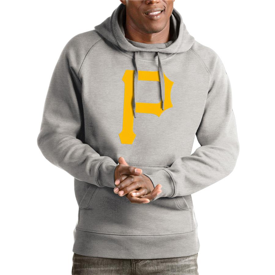 Pittsburgh Pirates Antigua Victory Pullover Hoodie - Heathered Gray