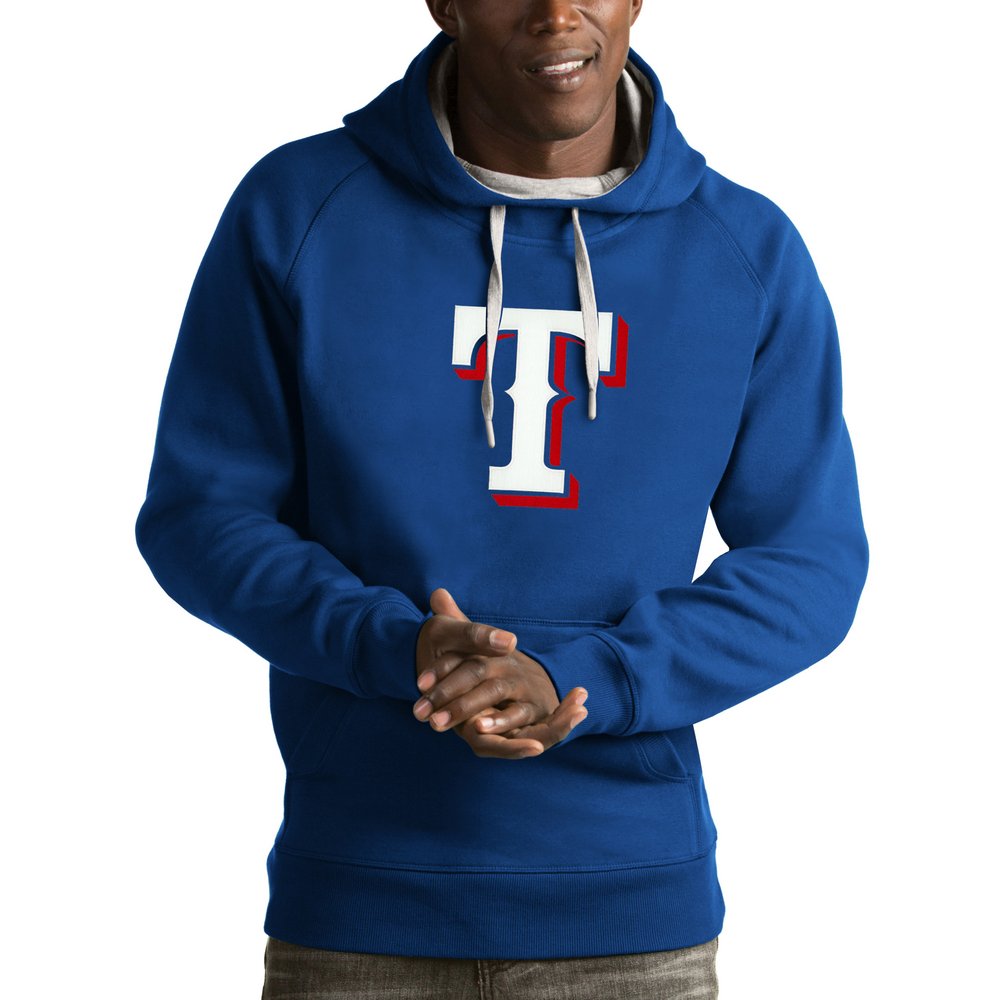 Texas Rangers Antigua Victory Pullover Hoodie - Royal
