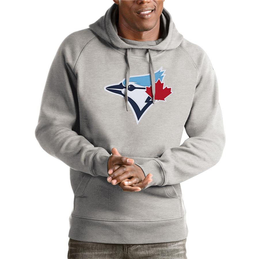 Toronto Blue Jays Antigua Victory Pullover Hoodie - Heathered Gray