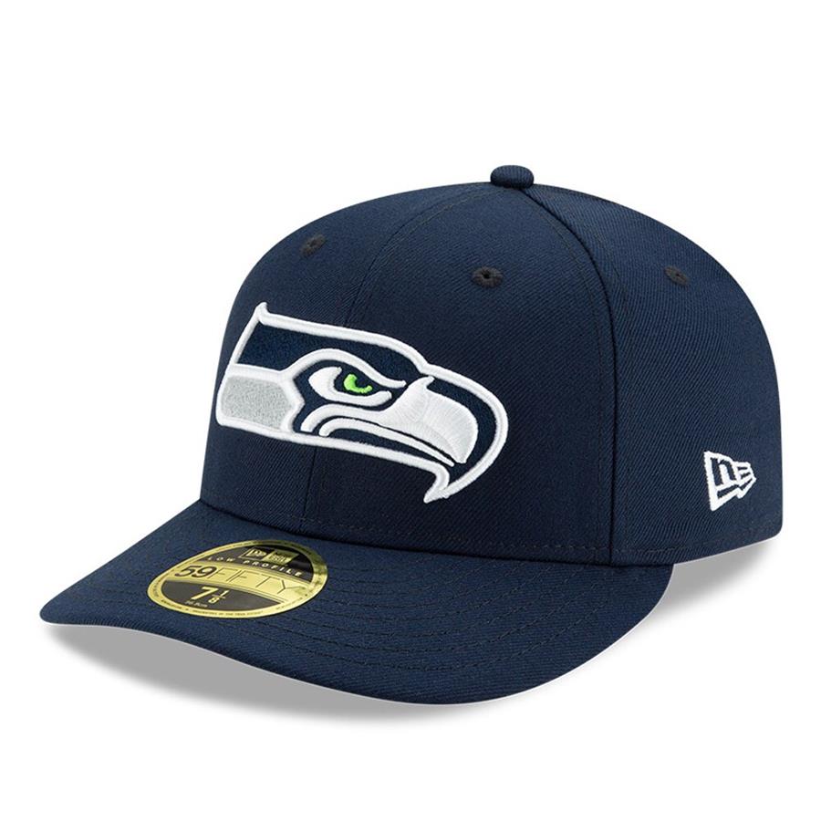 Seattle Seahawks New Era Omaha Low Profile 59FIFTY Structured Hat - Navy