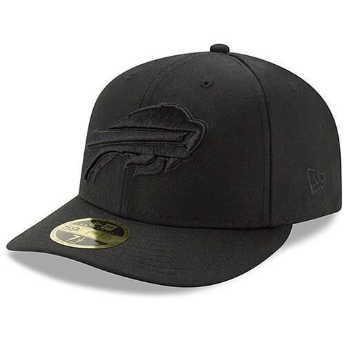 Buffalo Bills New Era Black on Black Low Profile 59FIFTY II Fitted Hat - Black