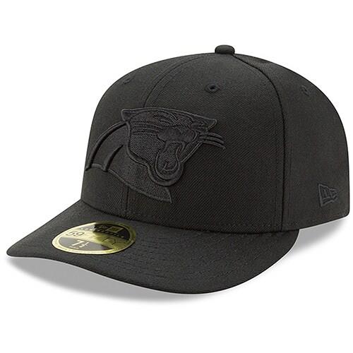 Carolina Panthers New Era Black on Black Low Profile 59FIFTY II Fitted Hat - Black