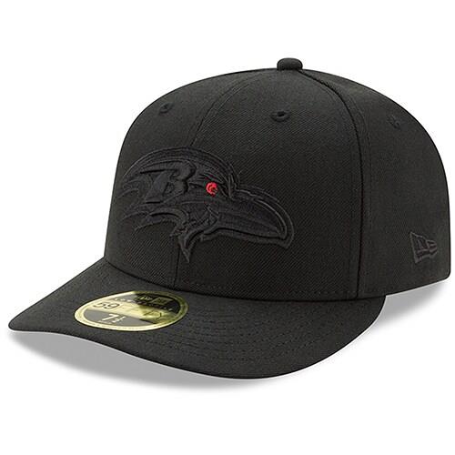 Baltimore Ravens New Era Black on Black Low Profile 59FIFTY Fitted Hat