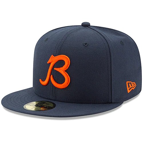 Chicago Bears New Era B Logo Omaha 59FIFTY Fitted Hat - Navy