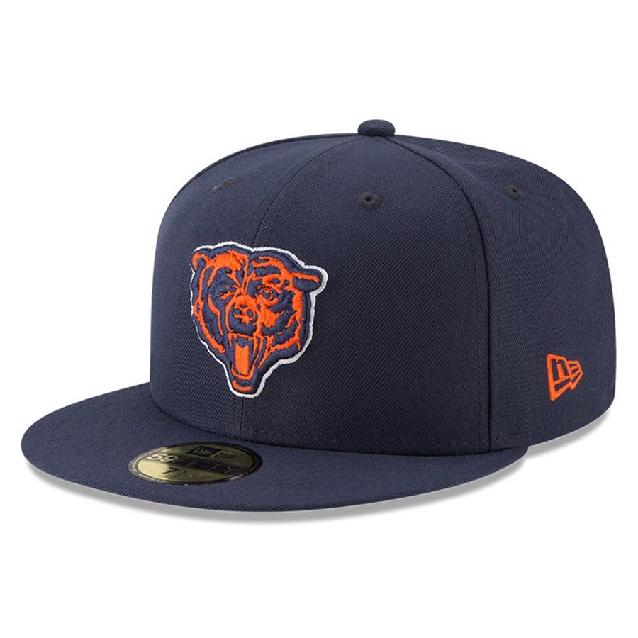 Chicago Bears New Era Head Logo Omaha 59FIFTY Fitted Hat - Navy