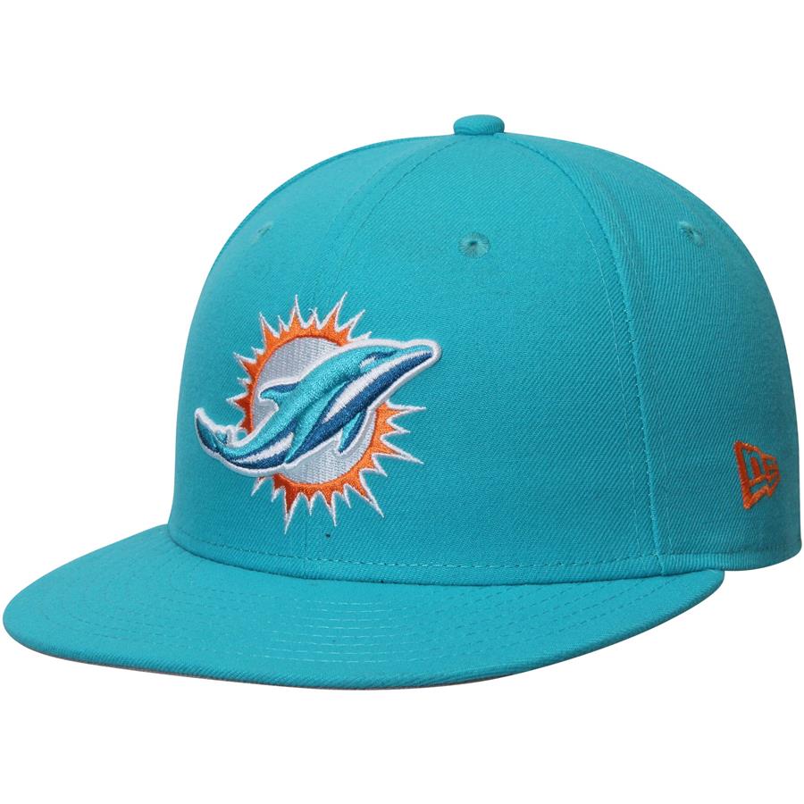 Miami Dolphins New Era Omaha 59FIFTY Fitted Hat - Aqua