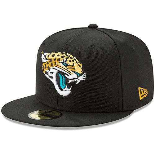 Jacksonville Jaguars New Era Head Logo Omaha 59FIFTY Fitted Hat - Black