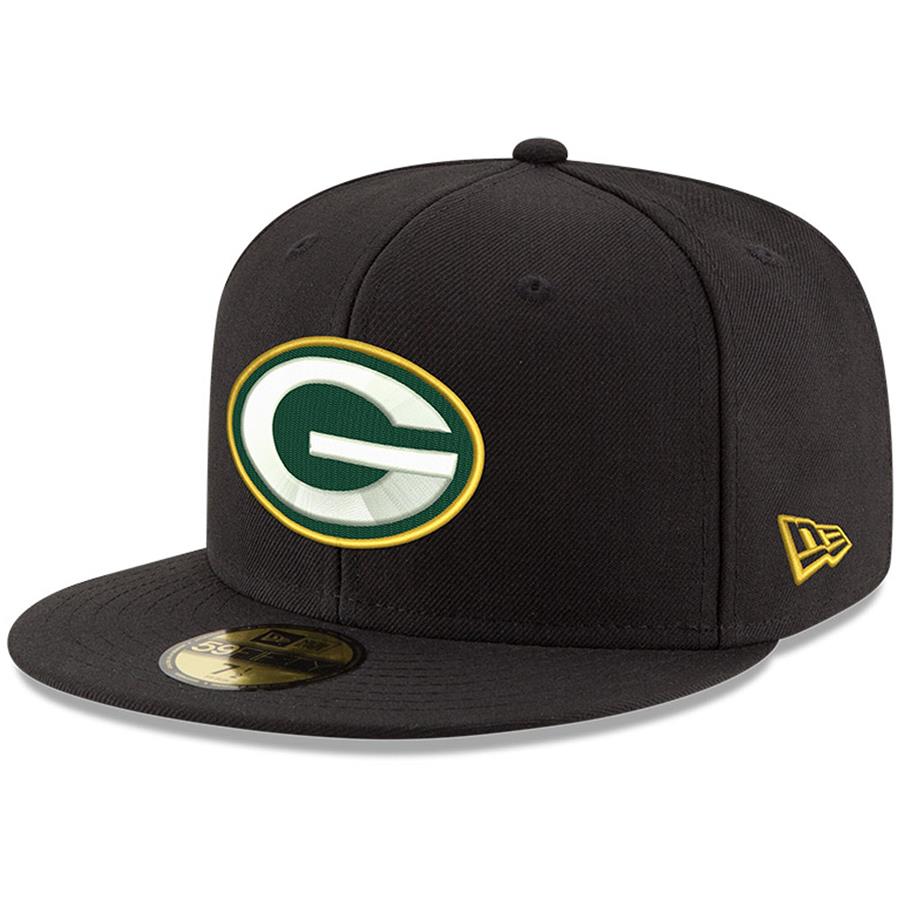 Green Bay Packers New Era Omaha 59FIFTY Hat - Black