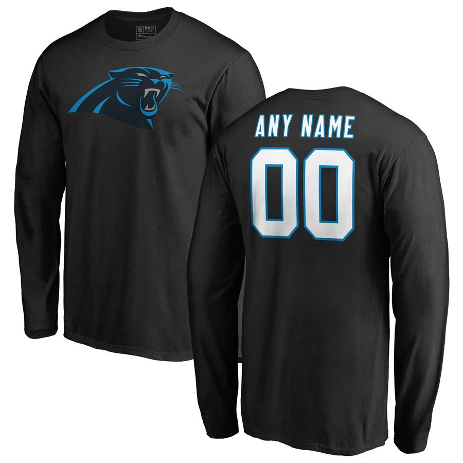 Carolina Panthers Fanatics Branded Personalized Icon Name & Number Long Sleeve T-Shirt - Black