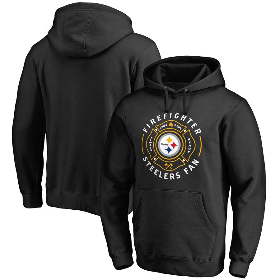 Pittsburgh Steelers NFL Pro Line Firefighter Pullover Hoodie - Black