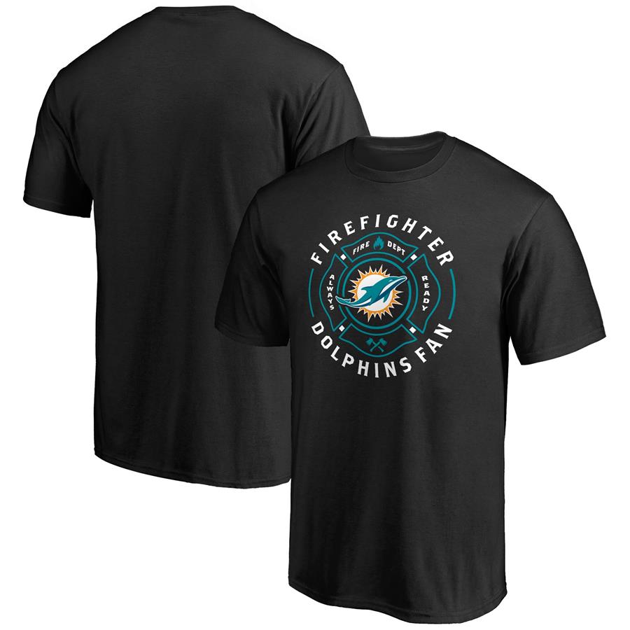 Miami Dolphins NFL Pro Line Black Firefighter T-Shirt
