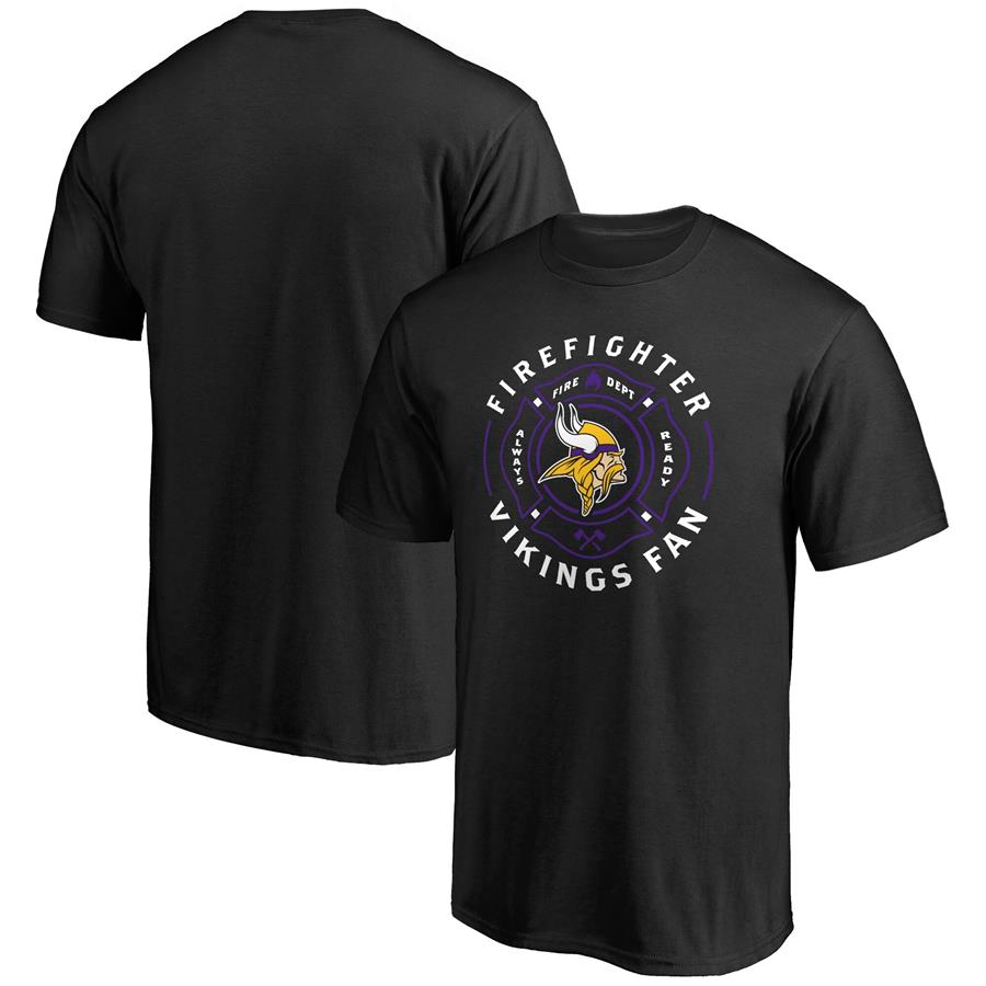 Minnesota Vikings NFL Pro Line Black Firefighter T-Shirt