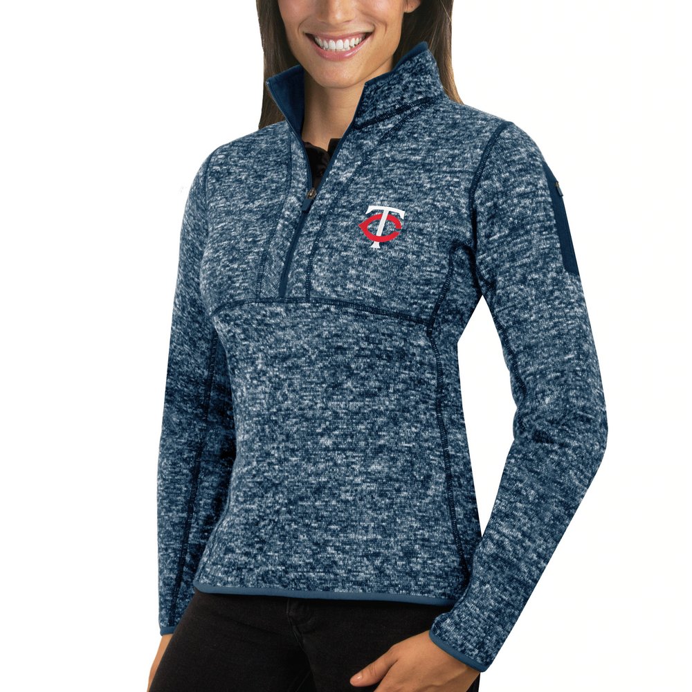 Женский свитер Minnesota Twins Antigua Fortune Half-Zip Pullover (тёмно-синий меланж)