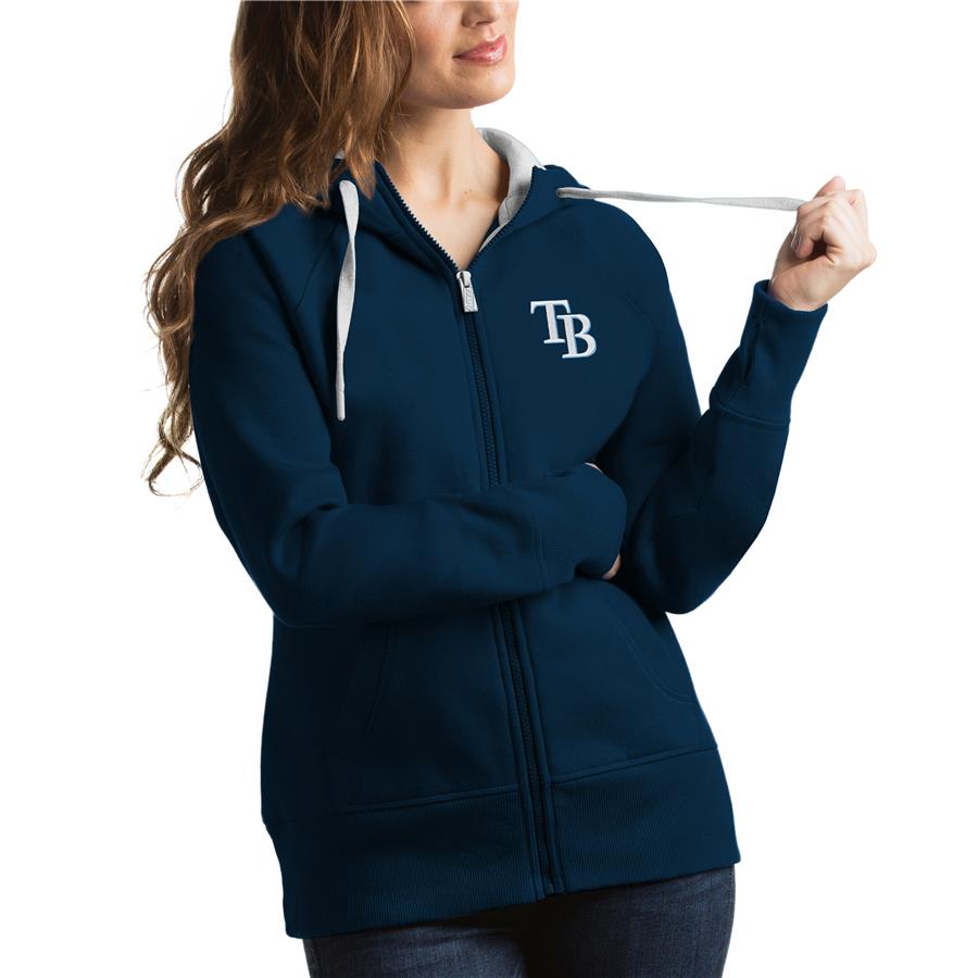 Tampa Bay Rays Antigua Women's Victory Full-Zip Hoodie - Navy
