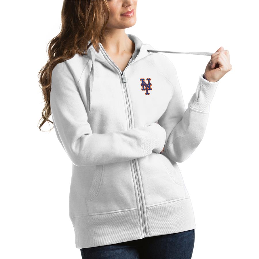 New York Mets Antigua Women's Victory Full-Zip Hoodie - White