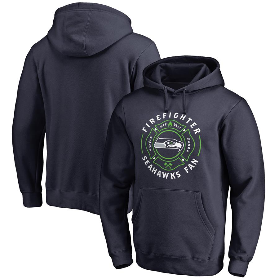 Seattle Seahawks NFL Pro Line Firefighter Pullover Hoodie - Navy